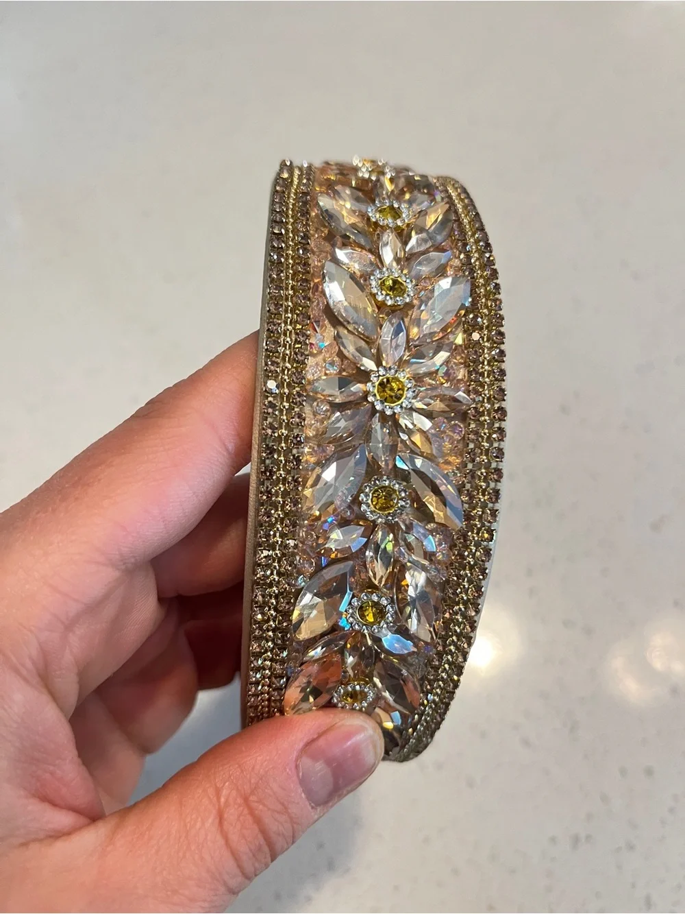 Embellished‎ gold Crystal Headband